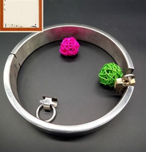 Bdsm Sm Sex Toys Luxury Stainless Steel Heavy Duty Collar Thick Iron Locking Collar Mirror