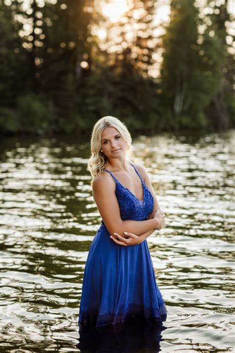 Senior Photos In The Water At Sunset Waskesiu Lake Graduation