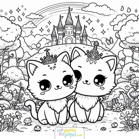 Dibujos Kawaii De Gatitos Sonrientes Para Descargar Y Colorear