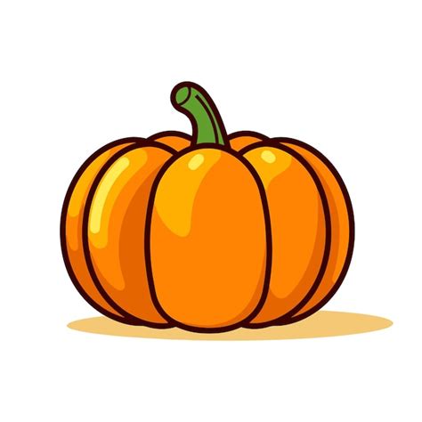 Una Calabaza Con Un Tallo Verde Est Sobre Un Fondo Blanco Vector