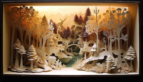 Diorama De Arte En Papel En Capas Foto Premium