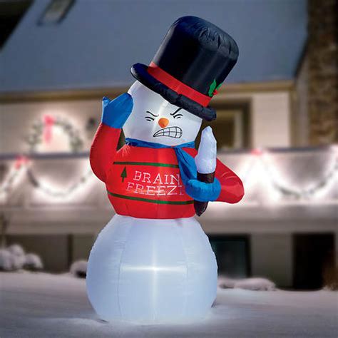 6' Inflatable Brain Freeze Snowman | Stoneberry