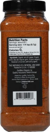 Watkins Organic Chili Powder 16 1 Oz Smiths Food And Drug