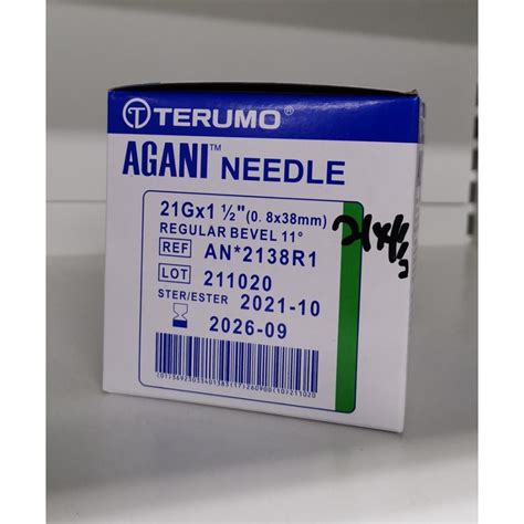 TERUMO AGANI NEEDLE 21G X 1 1 2 0 8x38MM 100S Box Exp 09 2026