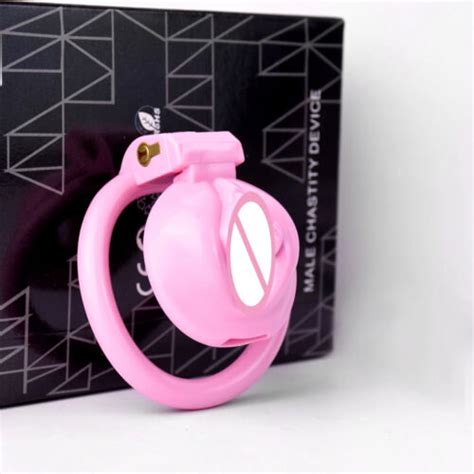 Colors ABS Resin Pussy Shape Male Chastity Cage Lock With Rings For