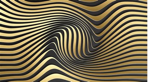 Premium Vector Gold Abstract Stripe Pattern Backgroundoptical Illusion Twisted Lines