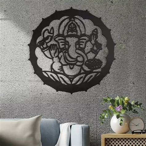 Quadro Decorativo Vazado Mandala Elefante Indiano X Cm Elo