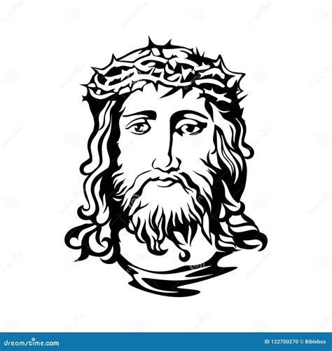 Cara a Mano De Lord Jesus Christ Ilustración del Vector Ilustración