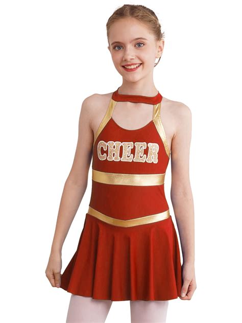 inlzdz Kids Girls Cheer Leader Costume Halloween Party Cheerleading ...