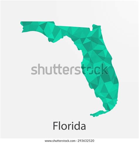 Florida Flag Map Geometricmosaic Polygonal Styleabstract Stock Vector