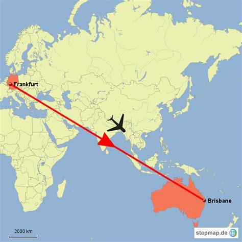 Stepmap Frankfurt Brisbane Landkarte F R Welt