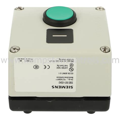 Siemens 3SB3801 0DA3 SIEMENS SIGNUM PLSTC ENC 1P GRN I 1NO IP65 MTR