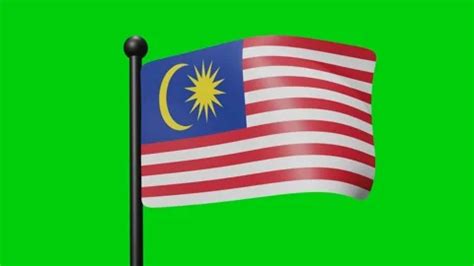 Malaysia Flag Waving In Slow Motion On T Stock Video Pond5