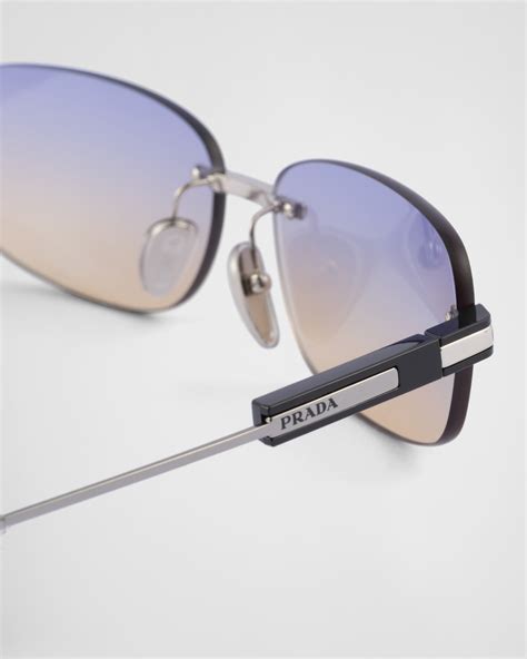 Iris Shaded Sun Lenses Sunglasses With Iconic Metal Plaque Prada