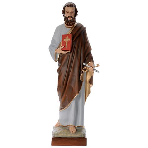 St Peter Statue Cm In Colored Fiberglass For Outdoors Online