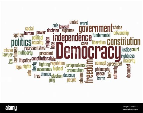 Word Cloud With Democracy Concept Create With Text Only Stock Photo Alamy