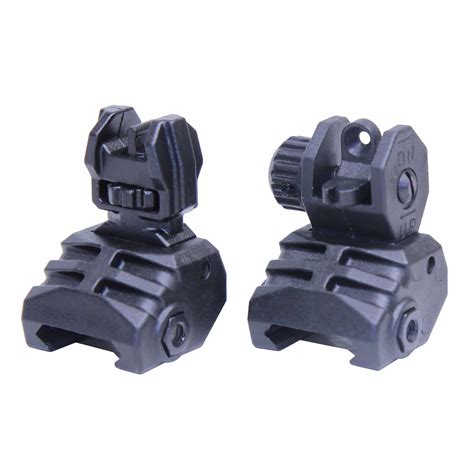 Ar 15 Tactical Polymer Folding Sights With Adjustable Windage And Elevation