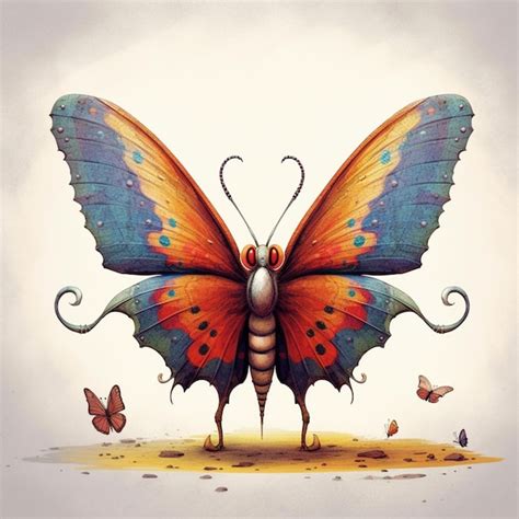 Premium AI Image Brightly Colored Butterfly With A Long Tail And A