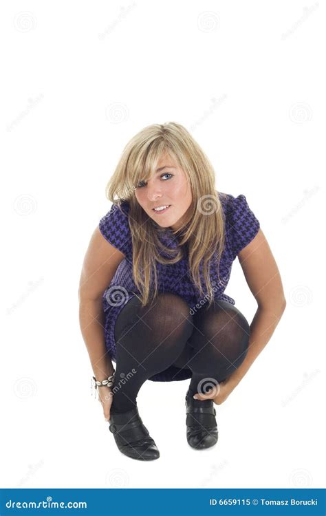 Pose blonde de fille image stock Image du fond beauté