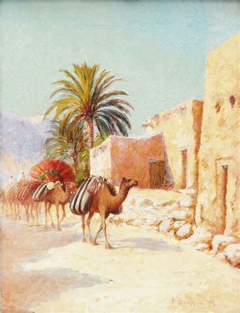 Algérie Peintre Français DELAHOGUE Alexis Auguste 1867 1950 huile