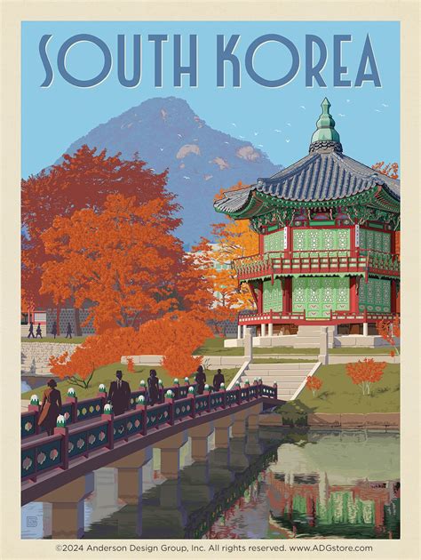 south korea seoul gyeongbokgung palace   travel poster design