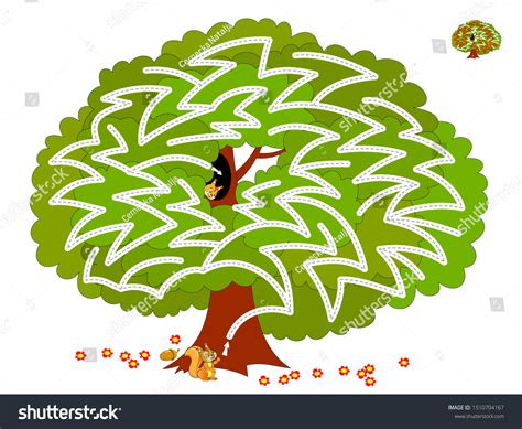 Logical Puzzle Game Labyrinth Children Adults Stock Vector Royalty