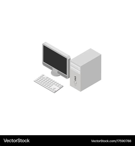 Isolated Desktop Pc Isometric Computer Royalty Free Vector