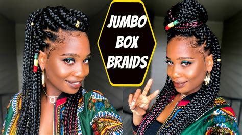 Jumbo Box Braids Tutorial Misskenk Youtube