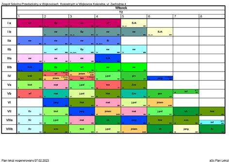 Zesp Szkolno Przedszkolny W Wojkowicach Ko Cielnych Plan Lekcji