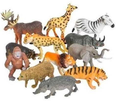 Safari Animal Toys Figures 12 Pcs Realistic Jumbo Wild Jungle Animals