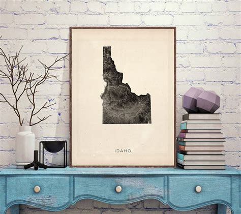 Idaho Relief Map Reprint Vintage Idaho Map Reprint 6 Etsy