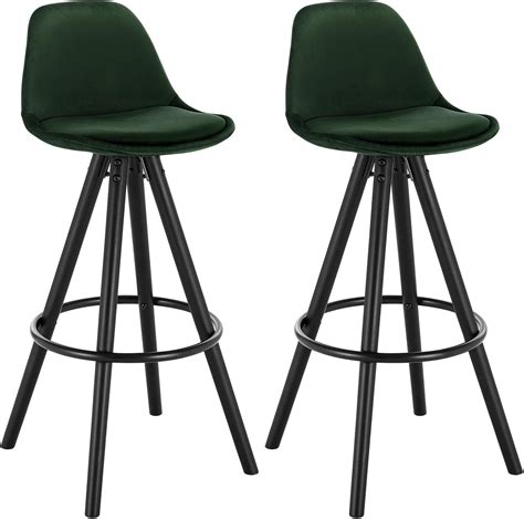 Woltu Bar Stools Set Of Pcs Barstools Dark Green Breakfast Kitchen