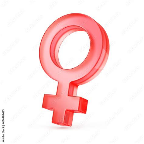 Female Sex Symbol Glass 3d Icon 3d Rendering Gender Symbol Isolated On