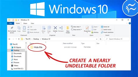 Windows 10 How To Create A Hidden Nearly Undeletable Folder YouTube