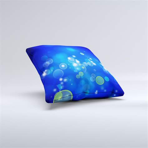 Lime Green Blue Unfocused Cells Ink Fuzed Decorative Throw Pillow Designskinz