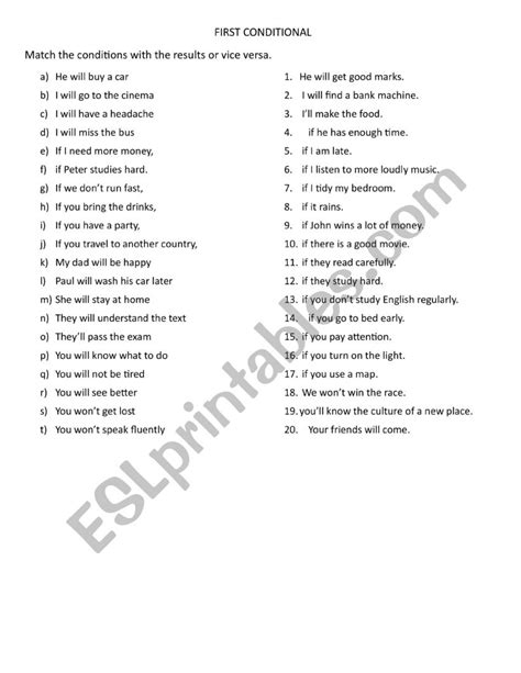 First Conditional Esl Worksheet By Cleliaamato