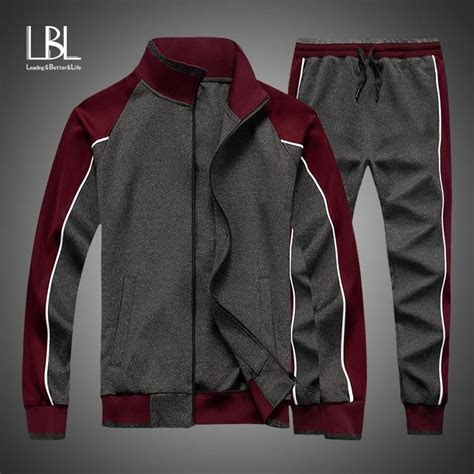 Casual Tracksuit Men Spring Zipper Jackets Pants 2 Pieces Sets Male