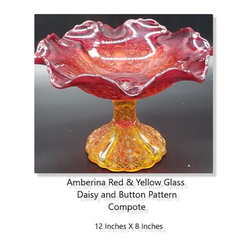 Yellow Glass Compote Etsy