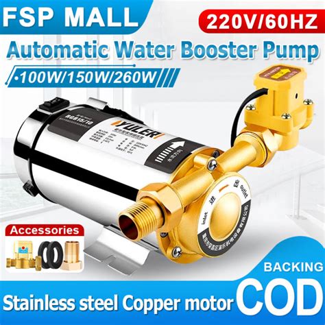 Automatic Booster Pump 220v 100w150w260w Stainless Steel Shower Washing Machine Electronic