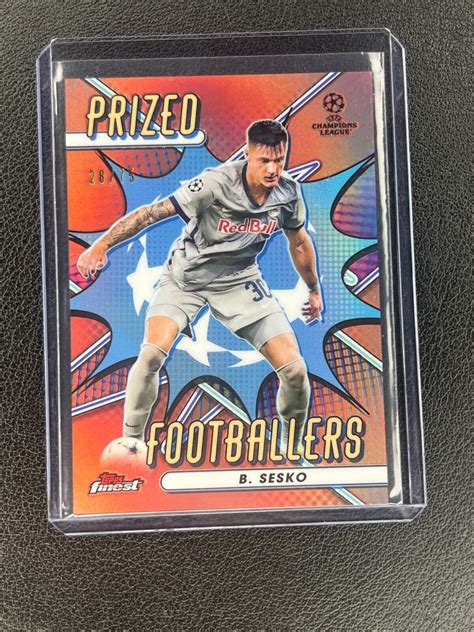 2022 23 Topps Finest UEFA Benjamin Sesko 75 Prized Footballer Rose