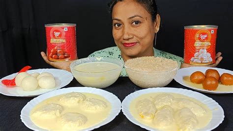 Asmr Eating Rasmalai Rasgulla Gulab Jamun Malai Chamcham Rabadi