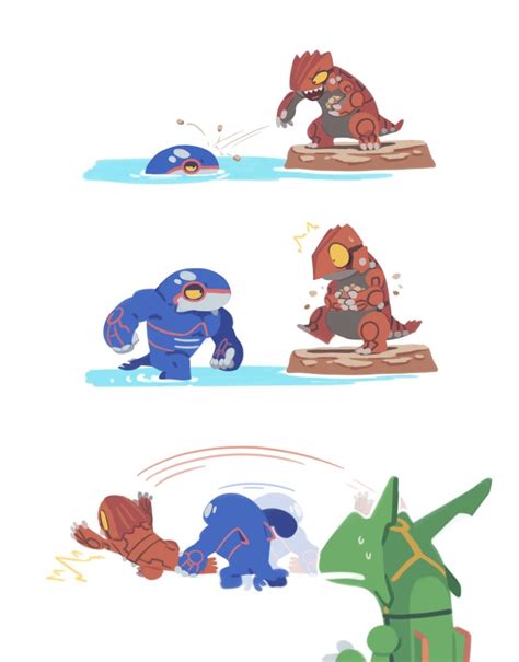 Rayquaza Kyogre And Groudon Pokemon Drawn By Plainwhite Danbooru