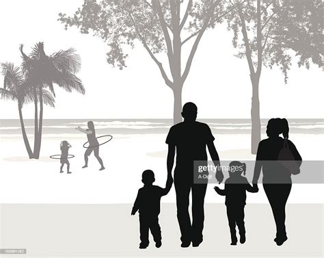 Beachn Family Vector Silhouette High-Res Vector Graphic - Getty Images