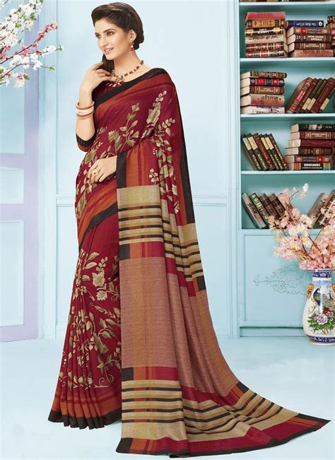 Art Silk Multi Colour Abstract Print Printed Saree Printed Sarees