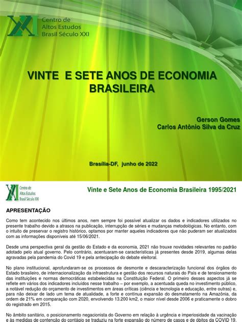 Vinte E Sete Anos De Economia Brasileira Final Pdf