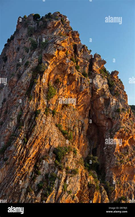 Bizarren Felsformationen Erosionen Im Abendlicht Calanche Les