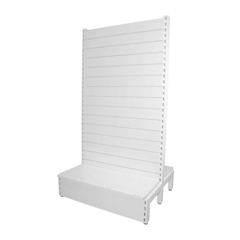 Slatwall Gondola Shelving White Double Sided Shelves For Shops