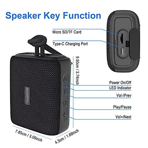 Basspal Portable Bluetooth Speaker Ipx7 Waterproof Bluetooth 5 0