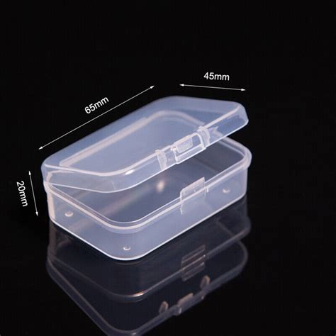 Square Mini Clear Plastic Small Box Hook Jewelry Earplugs Container