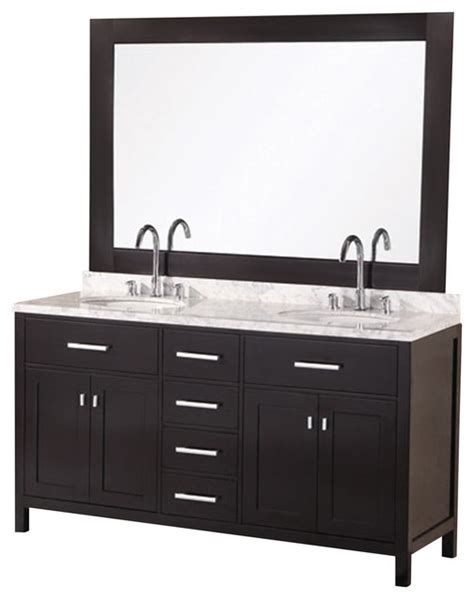 London Double Sink Vanity Set Transitional Bathroom Vanities